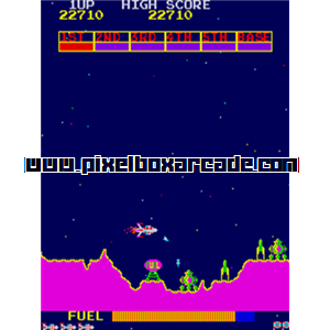 Pixelbox Arcade - Scramble (1981), a Shooter / Flying Horizontal game by Konami