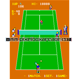 Pixelbox Arcade - Super Doubles Tennis (1983), a Sports / Tennis game by Data East Corporation