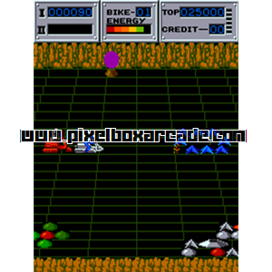 Pixelbox Arcade - Seicross (1984), a Shooter / Driving Horizontal game by Nichibutsu + Alice