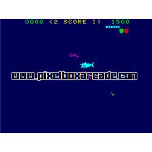 Pixelbox Arcade - Shark Attack (1980), a Maze game by Pacific Novelty