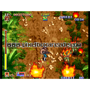 Pixelbox Arcade - Shock Troopers (1997), a Shooter / Walking game by Saurus