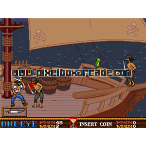 Pixelbox Arcade - Skull & Crossbones (1989), a Fighter / 2.5D game by Atari Games