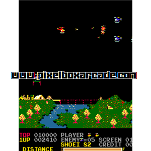 Pixelbox Arcade - Sky Army (1982), a Shooter / Flying Horizontal game by Shoei
