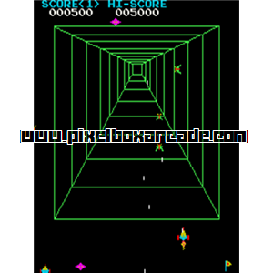 Pixelbox Arcade - Sky Base (1982), a Shooter / Gallery game by Omori Electric Co., Ltd.