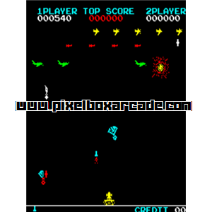 Pixelbox Arcade - Sky Chuter (1980), a Shooter / Gallery game by Irem