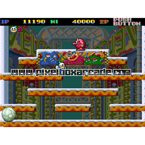 Pixelbox Arcade - Snow Bros. - Nick & Tom (1990), a Platform / Run Jump game by Toaplan