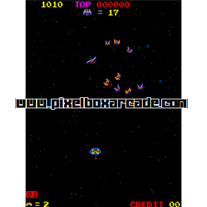Pixelbox Arcade - Space Firebird (1980), a Shooter / Gallery game by Nintendo