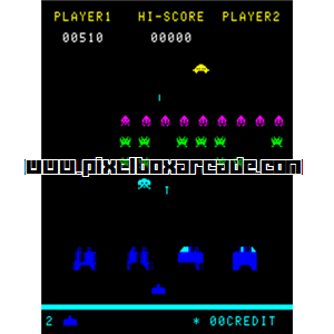 Pixelbox Arcade - Space Intruder (1980), a Shooter / Gallery game by Shoei