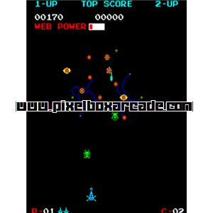 Pixelbox Arcade - Spiders (1981), a Shooter / Gallery game by Sigma Enterprises Inc.