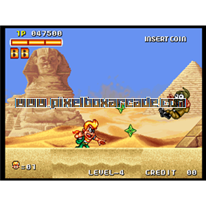 Pixelbox Arcade - Spin Master (1993), a Platform / Fighter Scrolling game by Data East Corporation