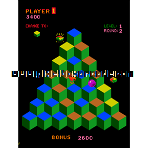 Pixelbox Arcade - Faster, Harder, More Challenging Q*bert (1983), a Platform / Run Jump game by Mylstar