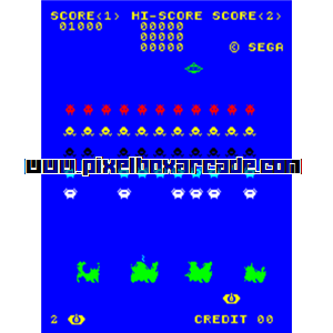 Pixelbox Arcade - Space Attack (1979), a Shooter / Gallery game by Sega