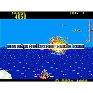 Pixelbox Arcade - Subroc-3D (1982), a Shooter / Flying 1st Person game by Sega