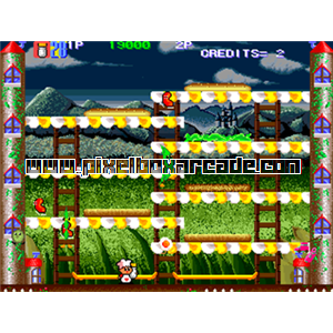 Pixelbox Arcade - Super Burger Time (1990), a Platform / Run Jump game by Data East Corporation
