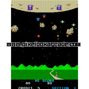 Pixelbox Arcade - Tactician (1982), a Shooter / Gallery game by [Konami] (Sega license)