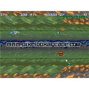 Pixelbox Arcade - Thunder Cross (1988), a Shooter / Flying Horizontal game by Konami