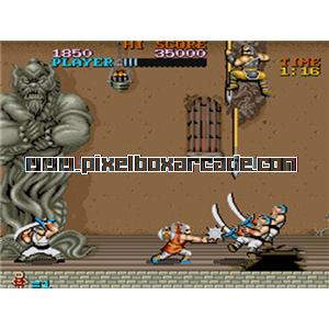 Pixelbox Arcade - Tiger Road (1987), a Platform / Fighter Scrolling game by Capcom (Romstar license)