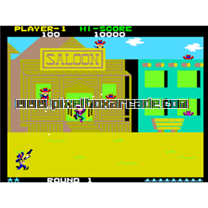 Pixelbox Arcade - The Tin Star (1983), a Shooter / 3rd Person game by Taito Corporation