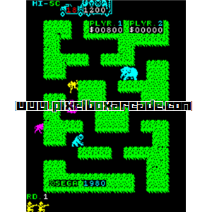 Pixelbox Arcade - Tranquilizer Gun (1980), a Maze / Shooter Small game by Sega