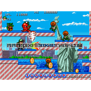 Pixelbox Arcade - Tumblepop (1991), a Platform / Run Jump game by Data East Corporation