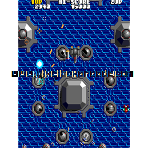 Pixelbox Arcade - Valtric (1986), a Shooter / Driving Vertical game by [NMK] (Jaleco license)