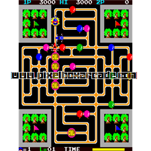 Pixelbox Arcade - Van-Van Car (1983), a Maze game by Sanritsu