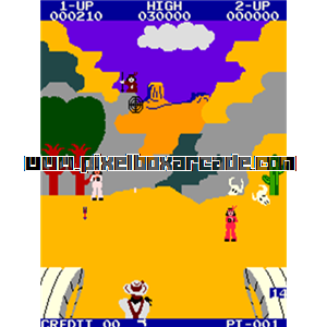 Pixelbox Arcade - Wanted (1984), a Shooter / 3rd Person game by Sigma Enterprises Inc.