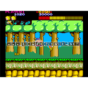 Pixelbox Arcade - Wonder Boy (1986), a Platform / Shooter Scrolling game by Sega (Escape license)